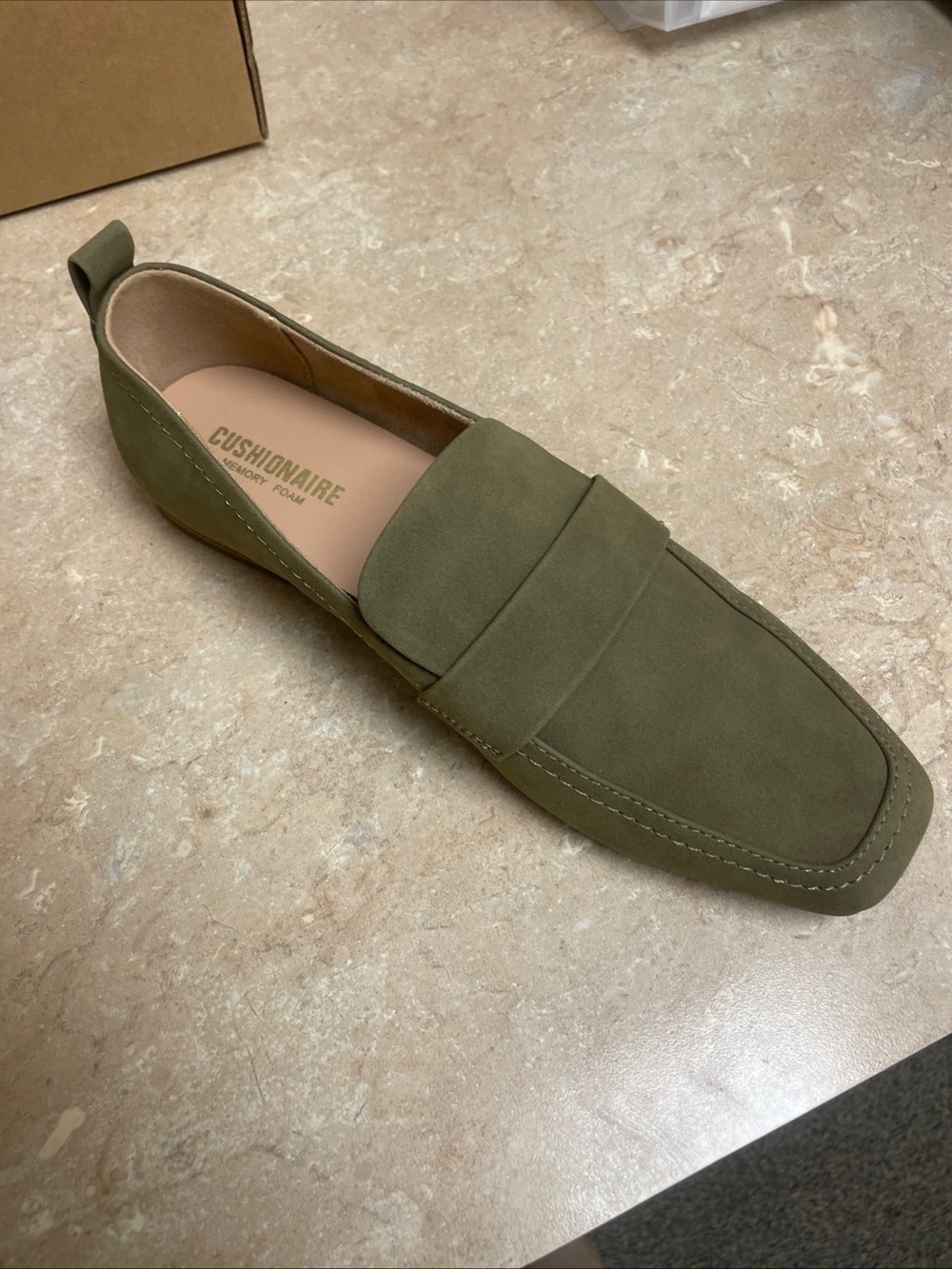 Cushionaire Olive Green Suede Women's Slip-On Loafers - Picture 4 of 7